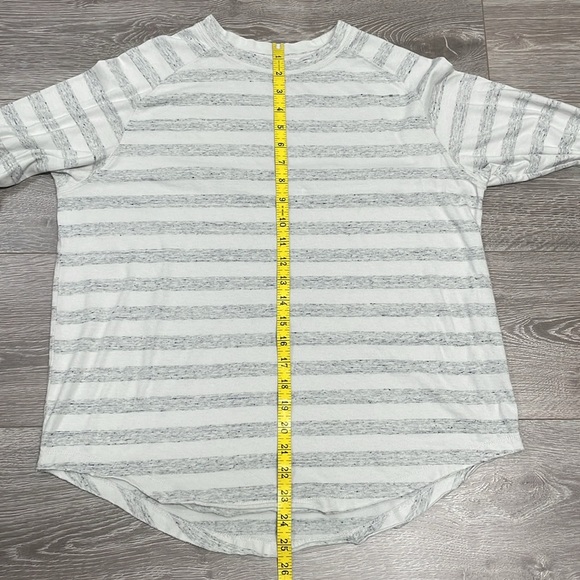 Zella Relaxed Washed Long Sleeve Slub Tee Striped XS - Picture 9 of 16